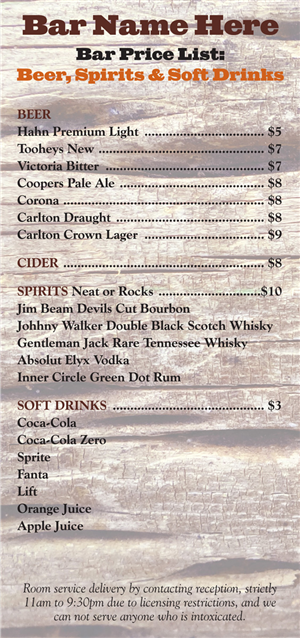 Menu Design by Bazzie L for Hudson Design | Design: #1831170