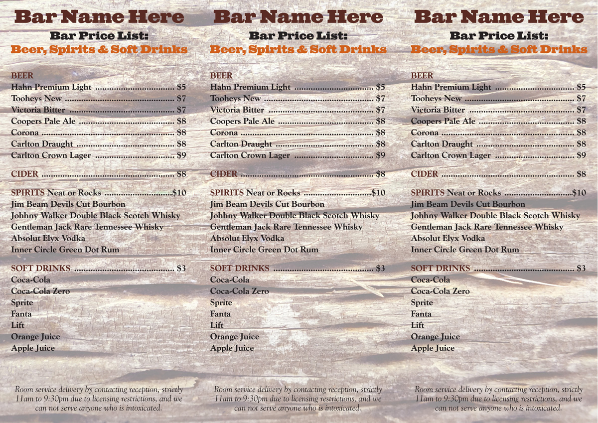 Menu Design by Bazzie L for Hudson Design | Design #1831179