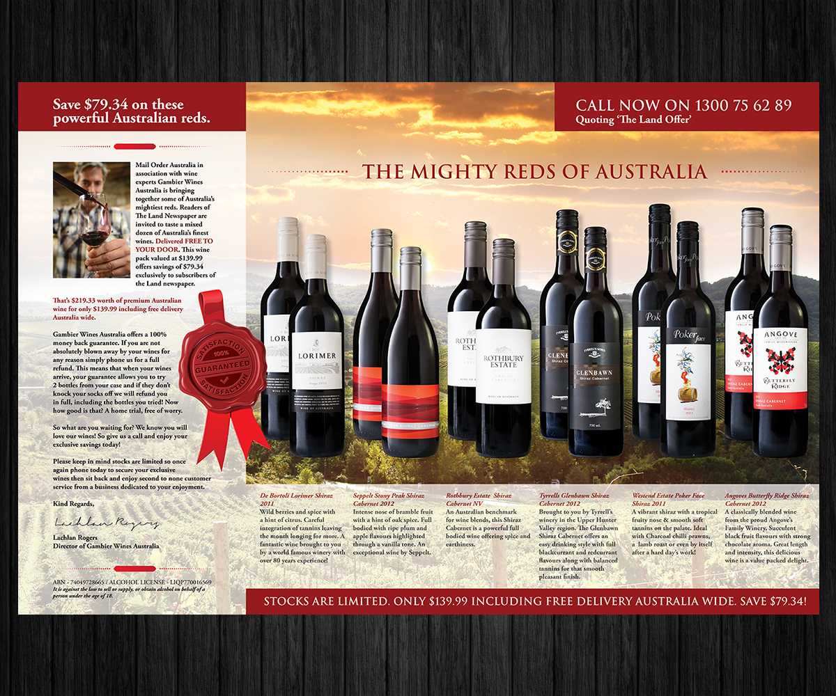 Catalogue Design by Boss Designs for gambier wines australia  | Design #1923520