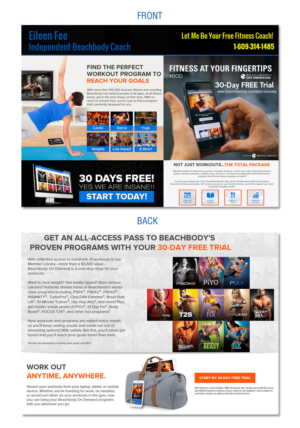 BeachBody On Demand Free Trial post cards | Postcard Design by ArtCrowd™