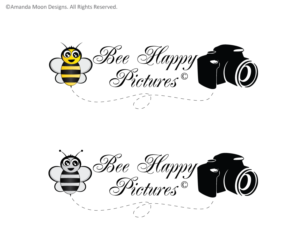 Logo Design by Amanda Moon Designs for Bee Happy Pictures | Design #7167306