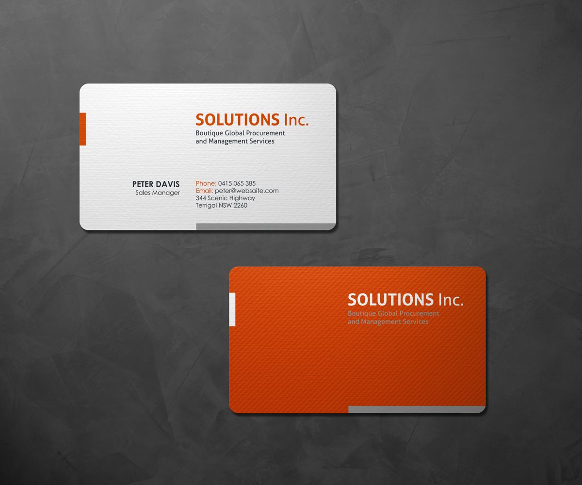 Design de Carte de Visite par logodentity pour Solutions Inc. | Design #1832504