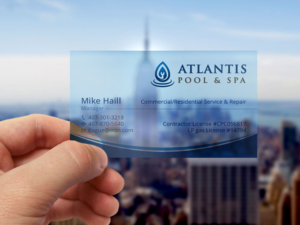 Business Card Design by Verified artistry for Atlantis Pool/Spa Service&Repair LLC | Design: #7239257