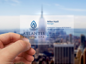 Business Card Design by Verified artistry for Atlantis Pool/Spa Service&Repair LLC | Design: #7239262