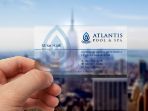 Business Card Design by Verified artistry (Design garden) for Atlantis Pool/Spa Service&Repair LLC | Design: #7239281