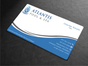 Design de Carte de Visite par EWS Webs pour Atlantis Pool/Spa Service&Repair LLC | Design #7250966