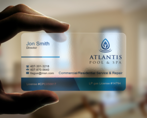 Visitenkarten-Design von AFHUN für Atlantis Pool/Spa Service&Repair LLC | Design: #7253069