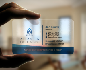 Visitenkarten-Design von AFHUN für Atlantis Pool/Spa Service&Repair LLC | Design: #7253071