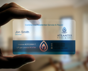 Visitenkarten-Design von AFHUN für Atlantis Pool/Spa Service&Repair LLC | Design: #7253073