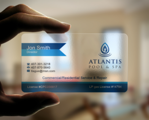 Visitenkarten-Design von AFHUN für Atlantis Pool/Spa Service&Repair LLC | Design: #7253074