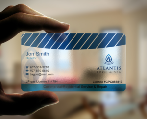 Business Card Design by AFHUN for Atlantis Pool/Spa Service&Repair LLC | Design: #7253076