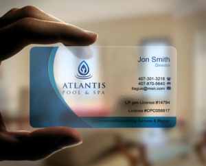 Visitenkarten-Design von AFHUN für Atlantis Pool/Spa Service&Repair LLC | Design: #7253078