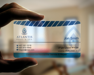 Business Card Design by AFHUN for Atlantis Pool/Spa Service&Repair LLC | Design: #7253083