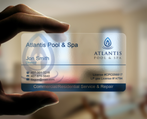 Business Card Design by AFHUN for Atlantis Pool/Spa Service&Repair LLC | Design: #7253090