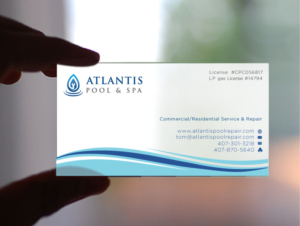 Business Card Design by instudio for Atlantis Pool/Spa Service&Repair LLC | Design: #7303715