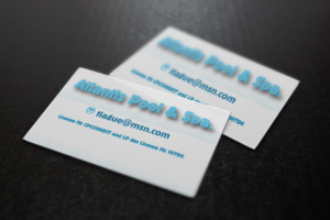 Business Card Design by Art Vision for Atlantis Pool/Spa Service&Repair LLC | Design: #7182737