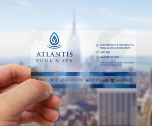 Business Card Design by elveneclipse for Atlantis Pool/Spa Service&Repair LLC | Design: #7242107