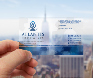 Business Card Design by elveneclipse for Atlantis Pool/Spa Service&Repair LLC | Design: #7242108