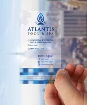 Business Card Design by elveneclipse for Atlantis Pool/Spa Service&Repair LLC | Design: #7242154