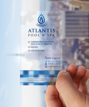Business Card Design by elveneclipse for Atlantis Pool/Spa Service&Repair LLC | Design: #7242156