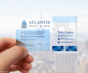 Business Card Design by elveneclipse for Atlantis Pool/Spa Service&Repair LLC | Design: #7254813