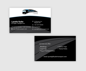 Business Card Design by sikamcoy222 for DL Ryder Transport, Inc. | Design: #7326924