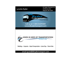 Business Card Design by adi.sharma for DL Ryder Transport, Inc. | Design: #7518827