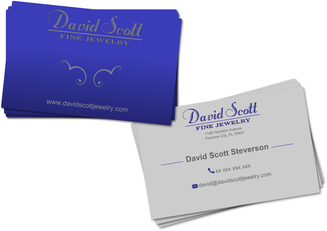 Business Card Design by Mari6 for David Scott Fine Jewelry | Design #1860414
