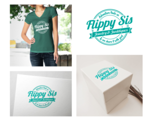 Flippy Sis     Jewelry & Junktiques    Adventure finds us & we share it with you! | Logo Design by Ena