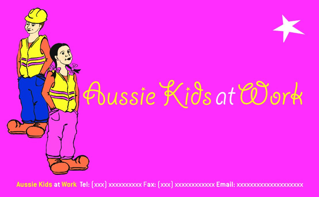 Visitenkarten-Design von Bazzie L für Aussie Kids at Work | Design #1861735