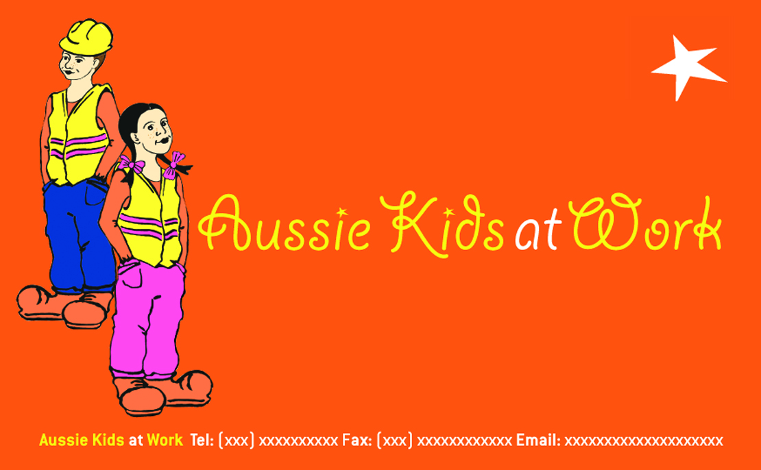 Visitenkarten-Design von Bazzie L für Aussie Kids at Work | Design #1861737