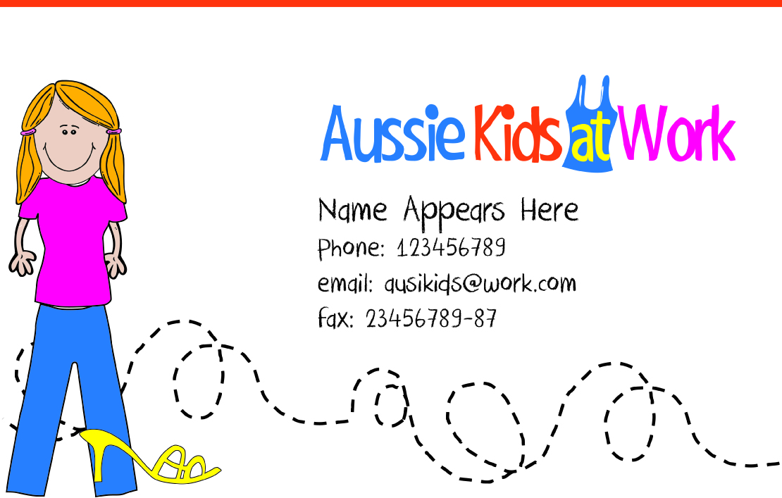 Visitenkarten-Design von SarahQ für Aussie Kids at Work | Design #1851335