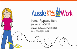 Diseño de Tarjeta de Presentación por SarahQ para Aussie Kids at Work | Diseño: #1851335