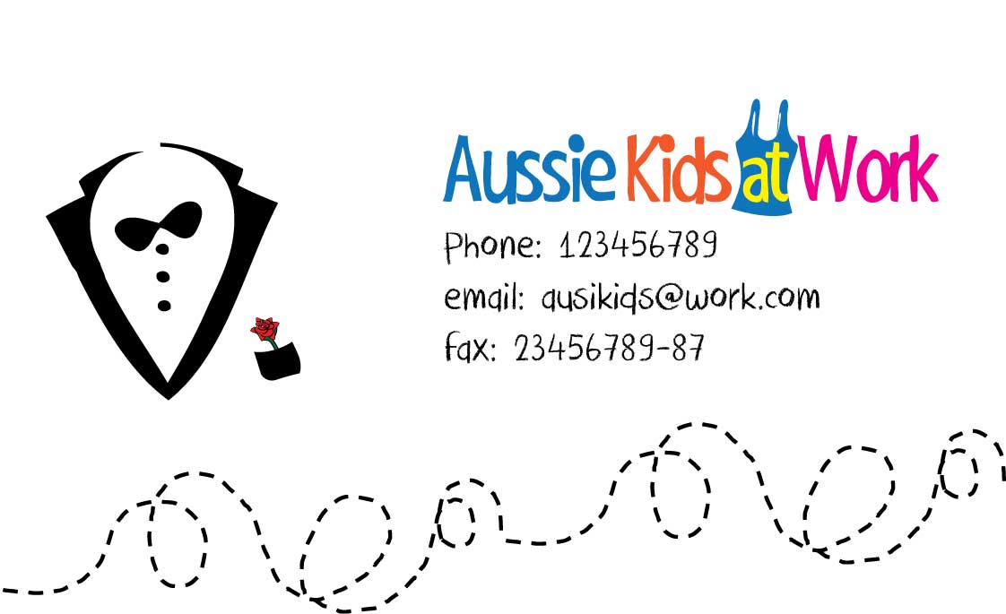 Visitenkarten-Design von SarahQ für Aussie Kids at Work | Design #1858060