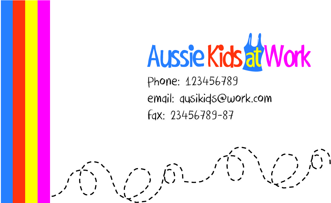 Visitenkarten-Design von SarahQ für Aussie Kids at Work | Design #1858068