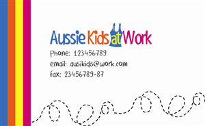 Diseño de Tarjeta de Presentación por SarahQ para Aussie Kids at Work | Diseño: #1858077