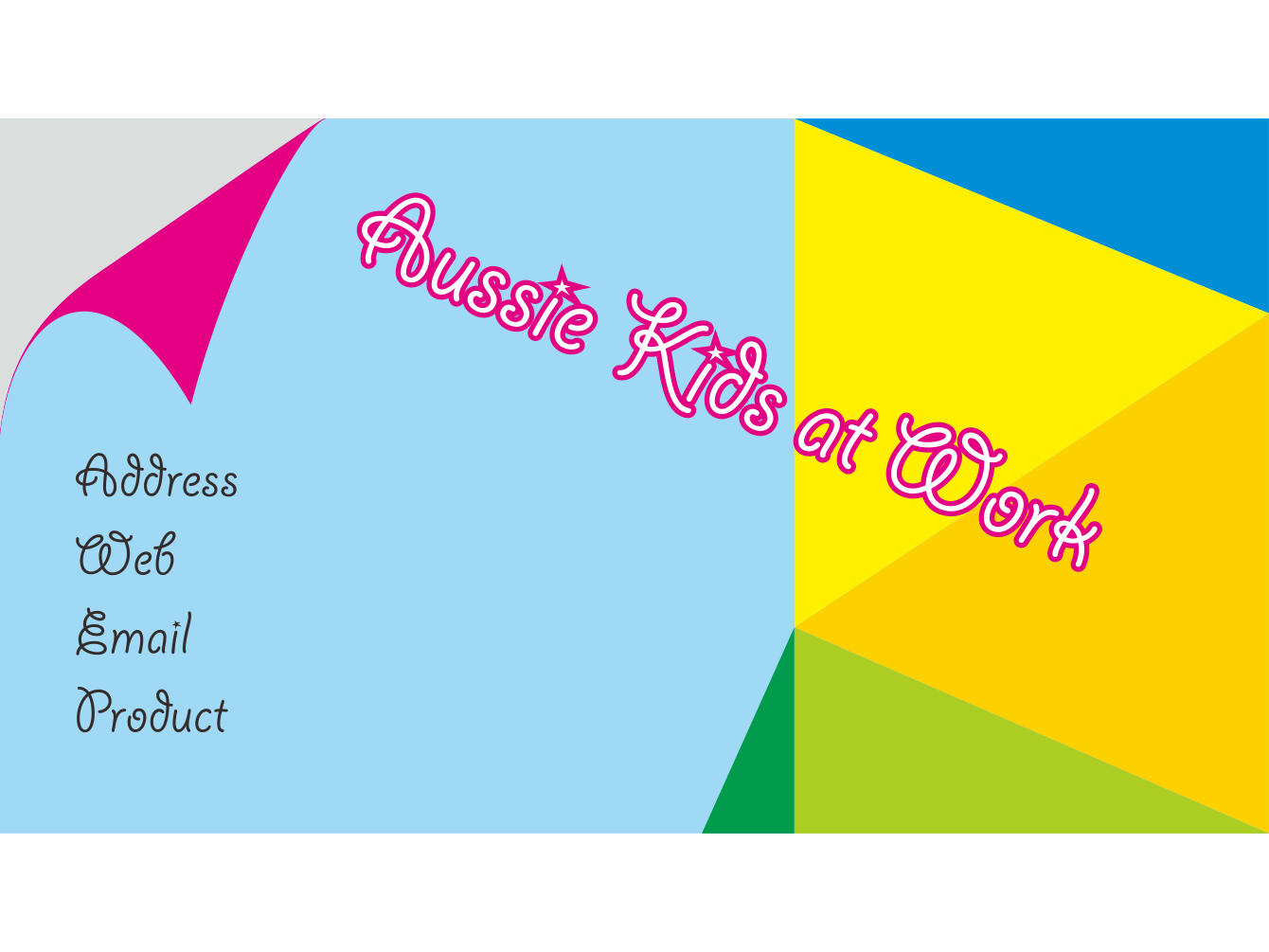 Business Card Design by masdion for Aussie Kids at Work | Design #1844400