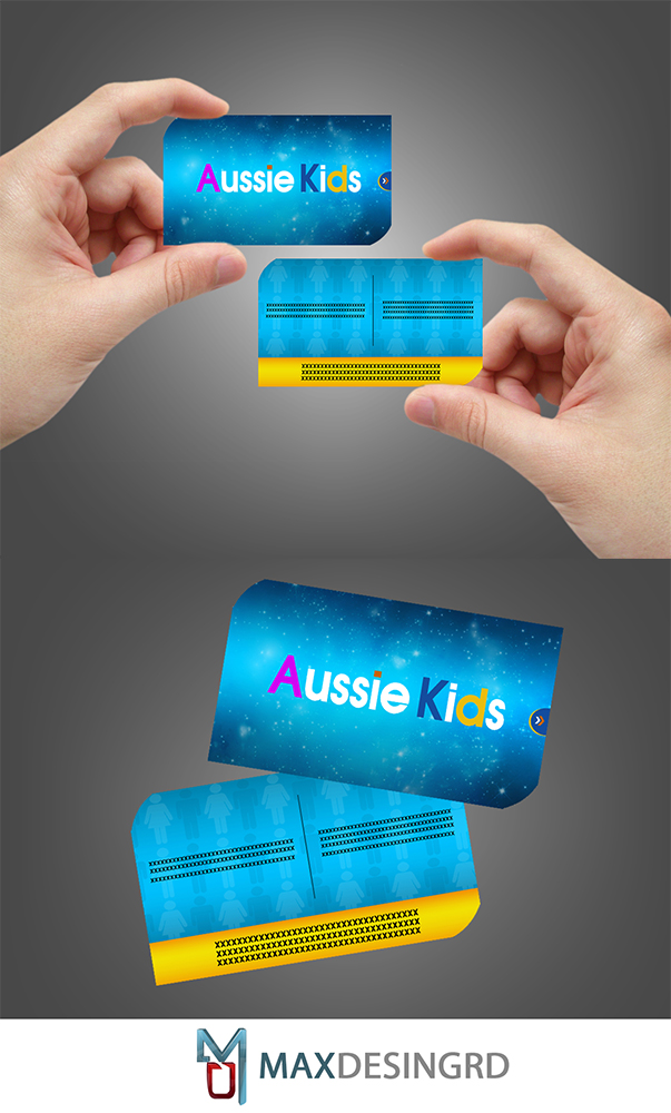 Business Card Design by MaxdesignRD for Aussie Kids at Work | Design #1832242