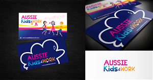 Business Card Design by Goooldy for Aussie Kids at Work | Design #1834918