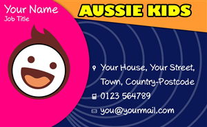 Business Card Design by krish for Aussie Kids at Work | Design: #1861205