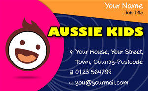 Business Card Design by krish for Aussie Kids at Work | Design: #1861208