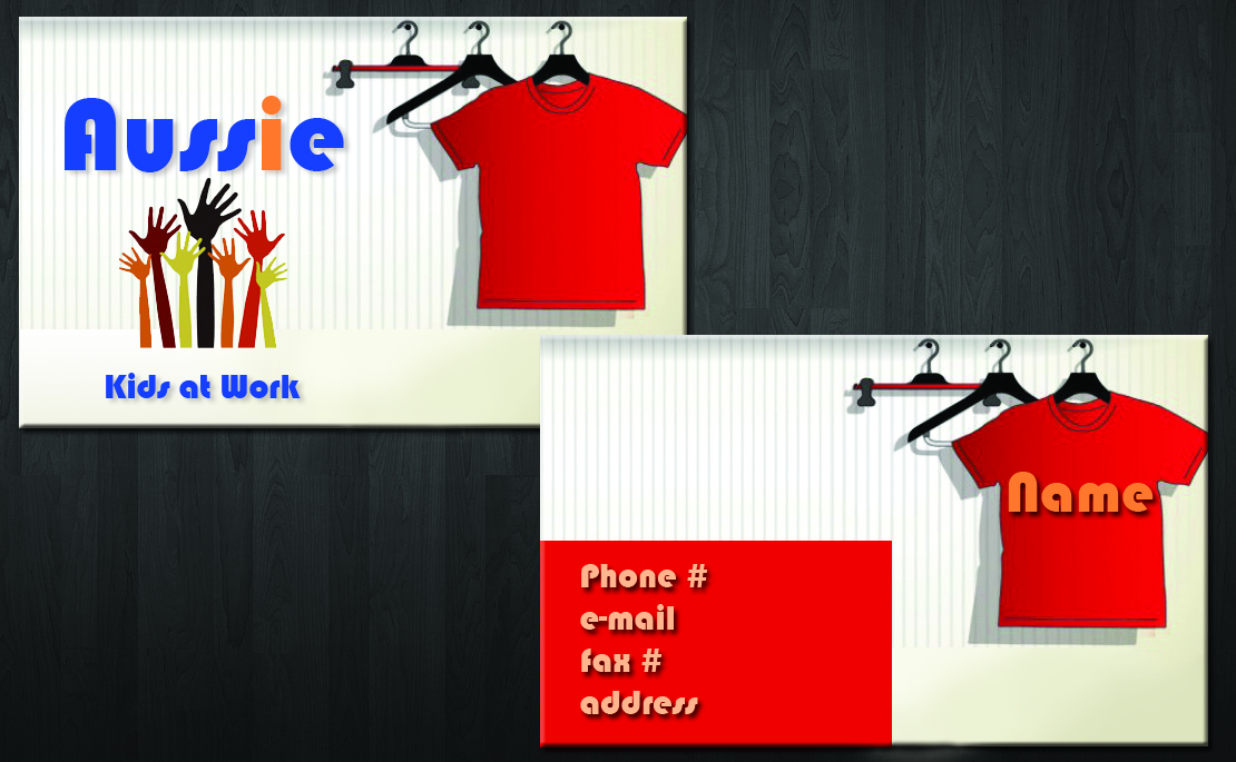 Business Card Design by Pankhuri Badal for Aussie Kids at Work | Design #1853888