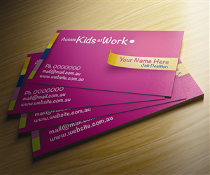 Business Card Design by JMFA for Aussie Kids at Work | Design: #1832411