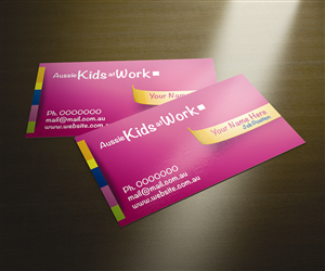 Business Card Design by JMFA for Aussie Kids at Work | Design: #1833060