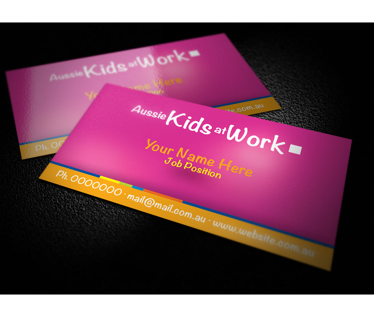 Business Card Design by JMFA for Aussie Kids at Work | Design #1864127