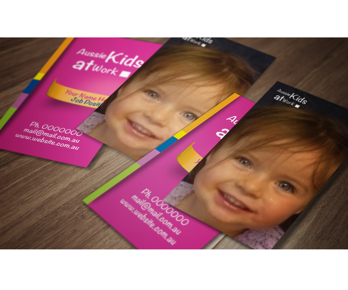 Business Card Design by JMFA for Aussie Kids at Work | Design #1935545
