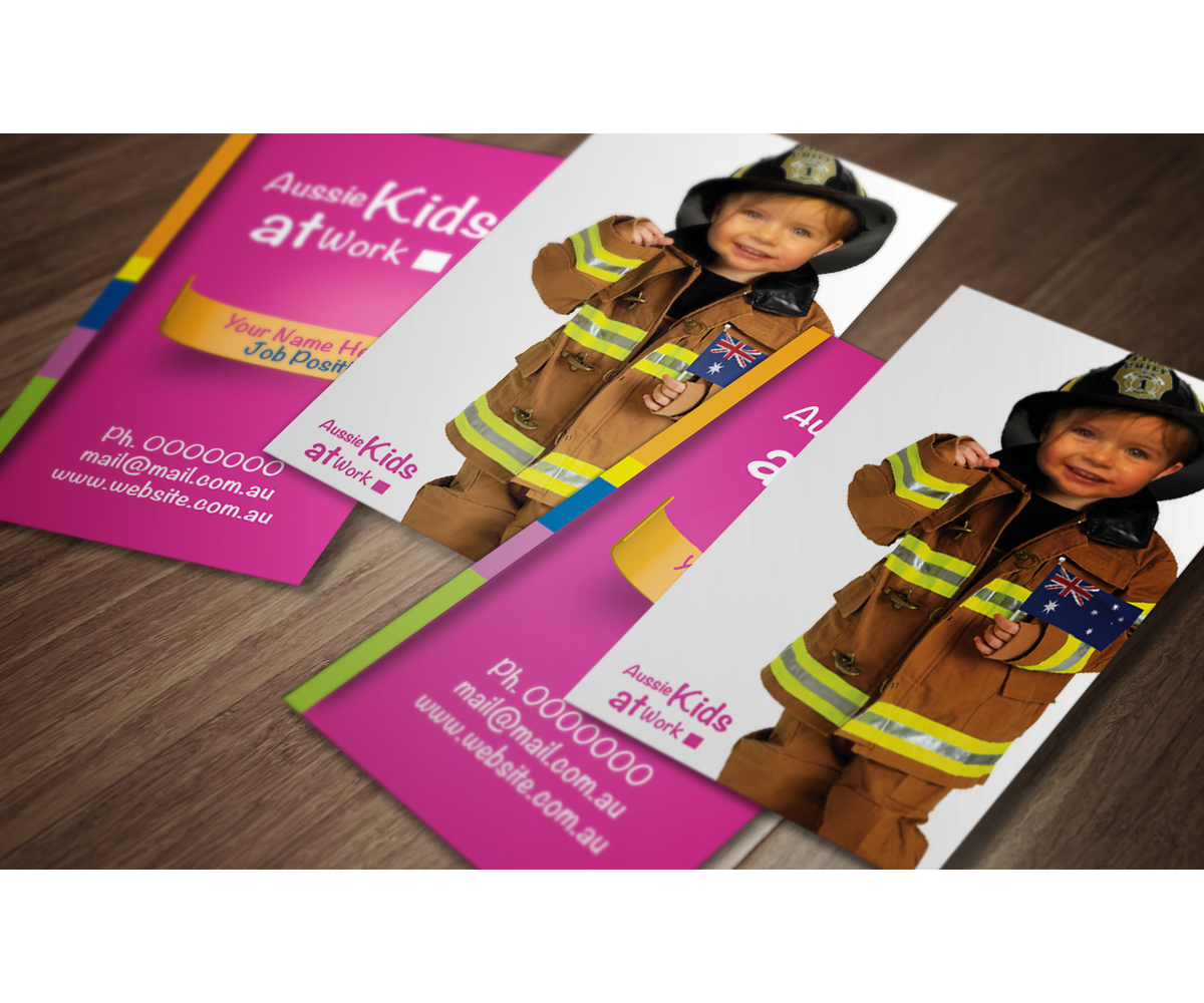 Business Card Design by JMFA for Aussie Kids at Work | Design #1937609