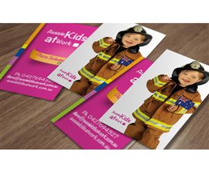Business Card Design by JMFA for Aussie Kids at Work | Design: #1953813