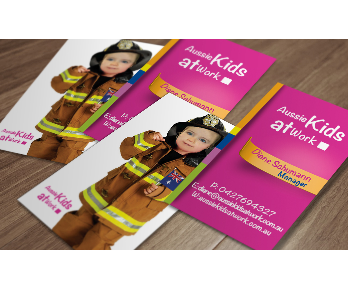 Business Card Design by JMFA for Aussie Kids at Work | Design #1959901