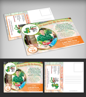 Postcard Design by Little Z for Geaux Shop Grocery Delivery Services LLC  | Design #7200597